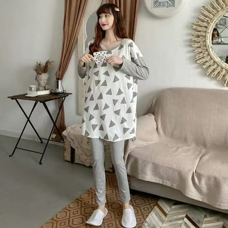 

Lace Spring Pajama 3 Piece Sets Women Plus Size M-3XL Chic Elegant Tender Patchwork Long Sleeve Pockets Sleepwear Soft