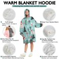 thumbnail image 5 of Wearable Oversized Blanket,Blue Christmas Santa and Snowman Pattern Wearable Blanket Hoodie for Adults,Cozy Hooded Blankets with Super Pockets,Super Warm Fuzzy Pullover for Women & Men, 5 of 6