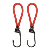 Uxcell 2Pcs Bungee Cord with Hooks 6.3" Rubber Bungee Cords for Outdoor Camping Straps, Red