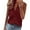 Wine, variant on Dressy Ruffle V-Neck T-Shirt Summer Casual Print Top for Women Shirts