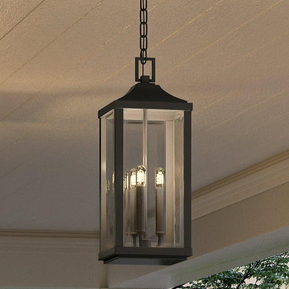Luxury Farmhouse Pendant, 23.75H x 9.5W, with Modern Farmhouse Style, Midnight Black, UHP1401 by Urban Ambiance