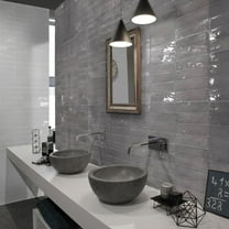 The Tile Life Chelsea Acero Polished Ceramic Wall Tile, 2 x 10 in, 32-Piece, Subway Look