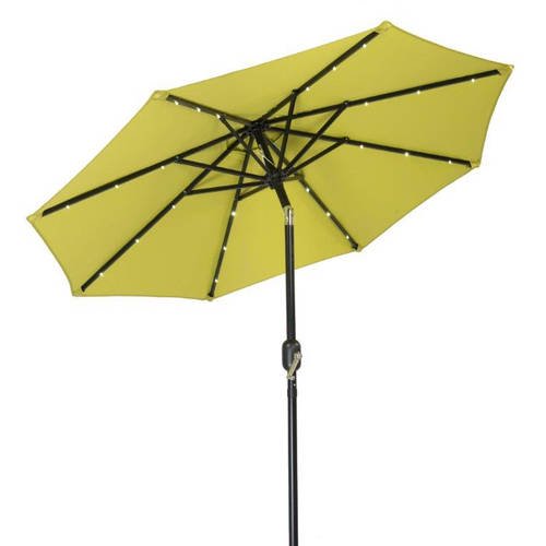 7 Solar Led Patio Umbrella By Trademark Innovations Light Green Walmart Com Walmart Com