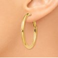 thumbnail image 3 of 14k Yellow Gold 3x30mm Round Omega Back Hoop Earrings, 3 of 8