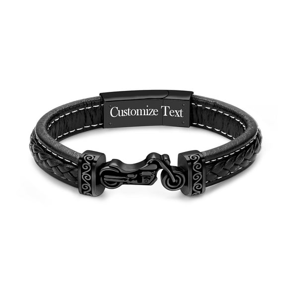 Personalize Women Men Motorcyle Urn Locket Fashion Leather Bracelet Funeral Urn Bracelet for Cremation Ashes Holder Memorial Jewelry