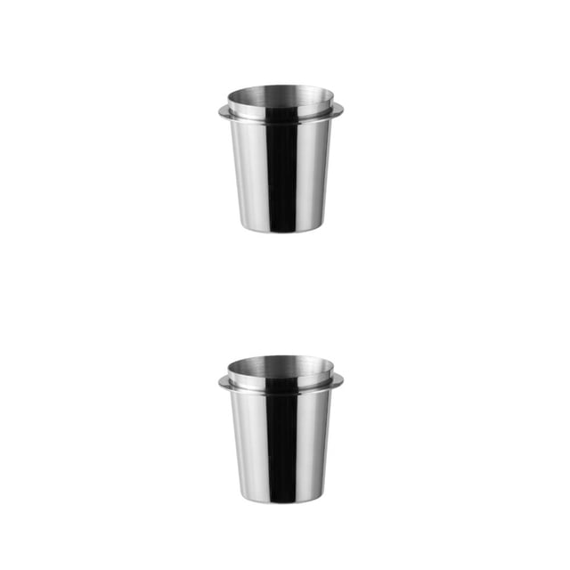 kurtrusly Rustproof Coffee Maker Food-grade 304 Stainless Steel Brushed Surface No Powder Remainded Brushed Inner Cup Non-toxic Bright Finished,53MM 2Set