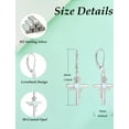 thumbnail image 6 of VESITIM Cross Earrings for Women Rose Flower Earring 925 Sterling Silver Dangle Drop Religious Jewelry Gift with Heart White Opal Birthstones, 6 of 7