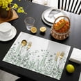 thumbnail image 3 of Sage Green Spring Floral Placemats Set of 4, Watercolor Elegant Pastoral Flowers Placemats for Dining Table, Place Mats for Kitchen Tabletop, Waterproof Wipeable Dining Table Mats Set, 3 of 9