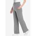 thumbnail image 3 of Woman Within Plus Size Petite 7-Day Wide-Leg Elastic-Waist Stretchy Knit Pant, 3 of 6