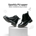 thumbnail image 3 of BURUDANI Kids Glitter Ankle Boots Side Zipper Combat Shoes with Lace-Up for Toddler Little Kid & Big Kid, 3 of 4