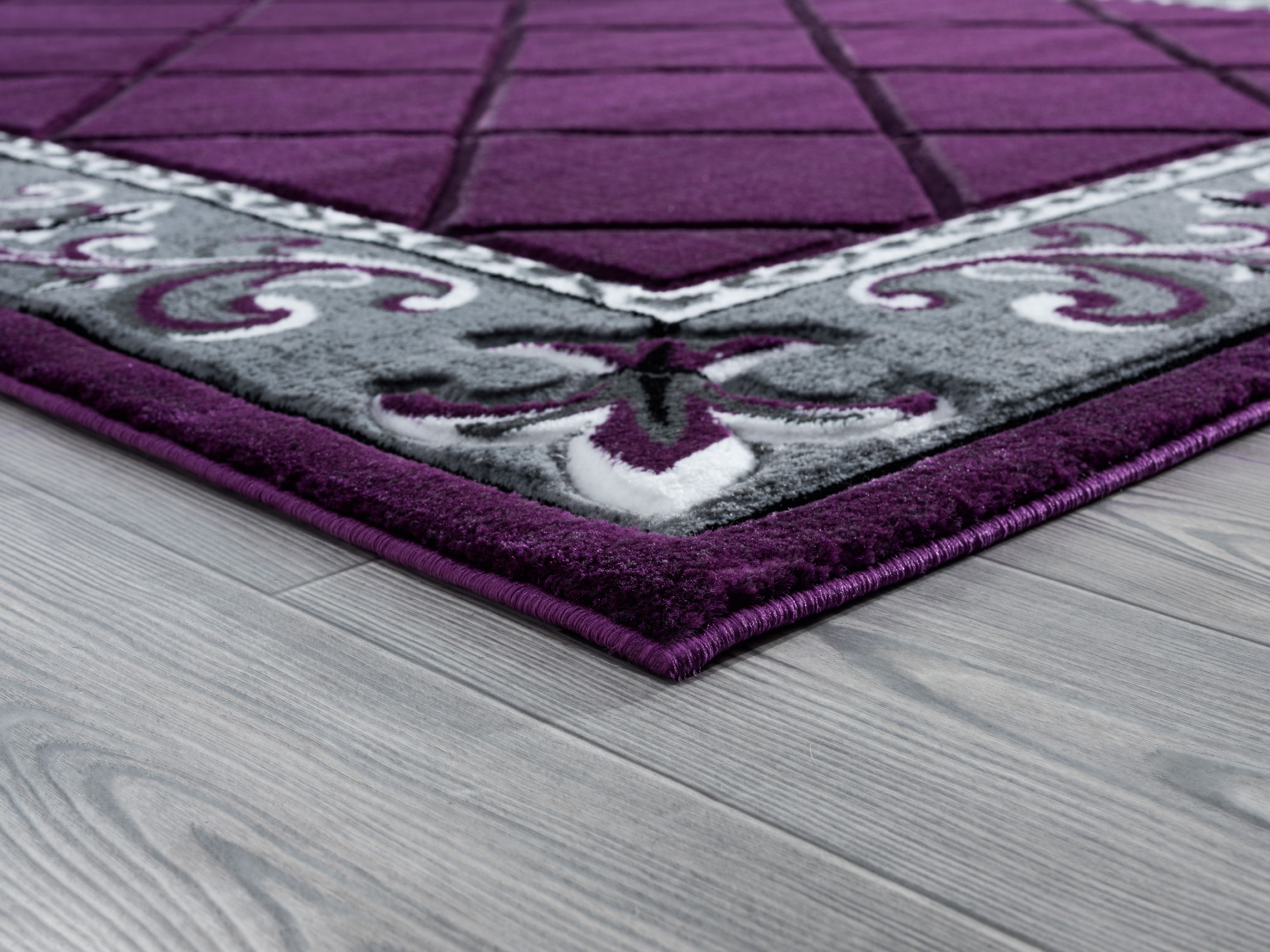 United Weavers Drachma Kengsley Transitional Border Area Rug, Plum, 5'3" x 7'6"