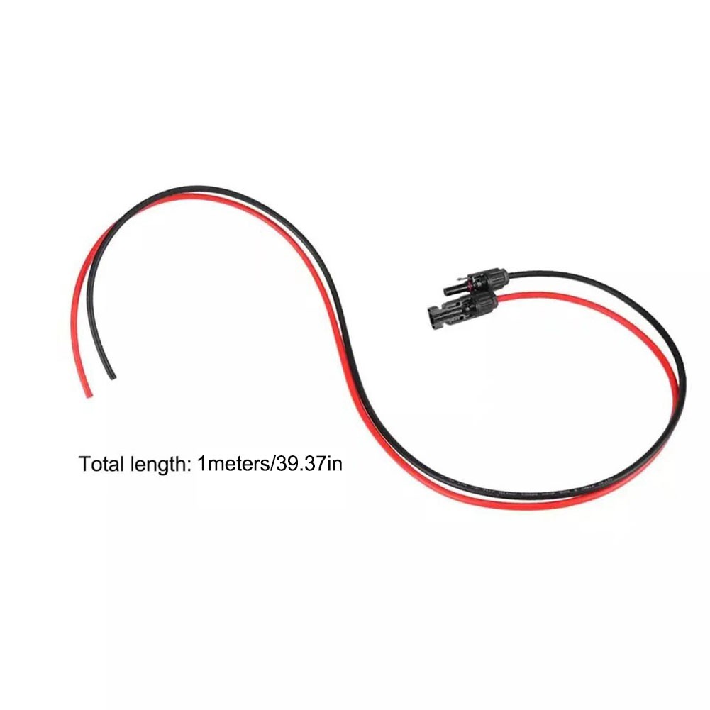 Solar Extension Cable Wire Black+Red 12AWG(2mm) with Female and Male Connector