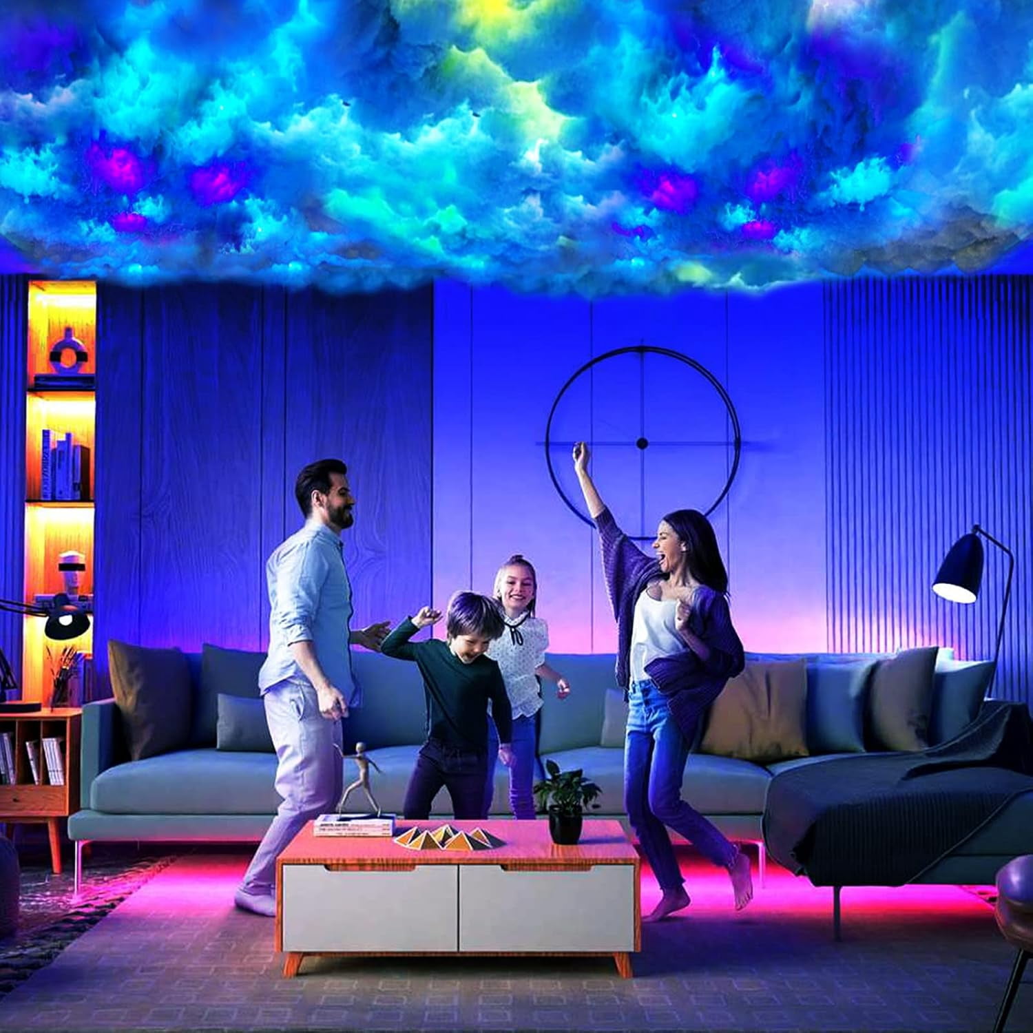DIY Thunder Cloud Mood Light 16ft Adjustable Brightness & Color Decorative Background Atmosphere Household Party DJ Night Lighting Gaming
