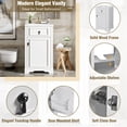 thumbnail image 4 of EUROCO 20" Bathroom Vanity with Ceramic Sink,Solid Wood Bathroom Makeup Cabinet with Soft Close Door,Adjustable Shelf, Drawer and Door-Mounted Storage Rack,White, 4 of 7