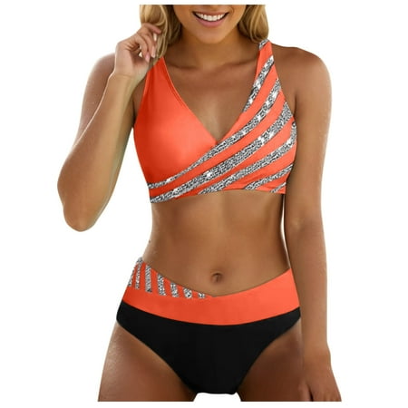 Durtebeua Bikini Set for Women Tummy Control Swimdress Skirt Bathing Suit Women\ s Sexy Thong Bottom Gift for her