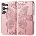 thumbnail image 2 of Feishell Wallet Case for Samsung Galaxy S24 Ultra 6.8 inch,Butterfly & Flower Embossed PU Leather TPU Inner Shell Magnetic Flip Stand Card Slots Shockproof Protective Phone Cover,Rosegold, 2 of 12