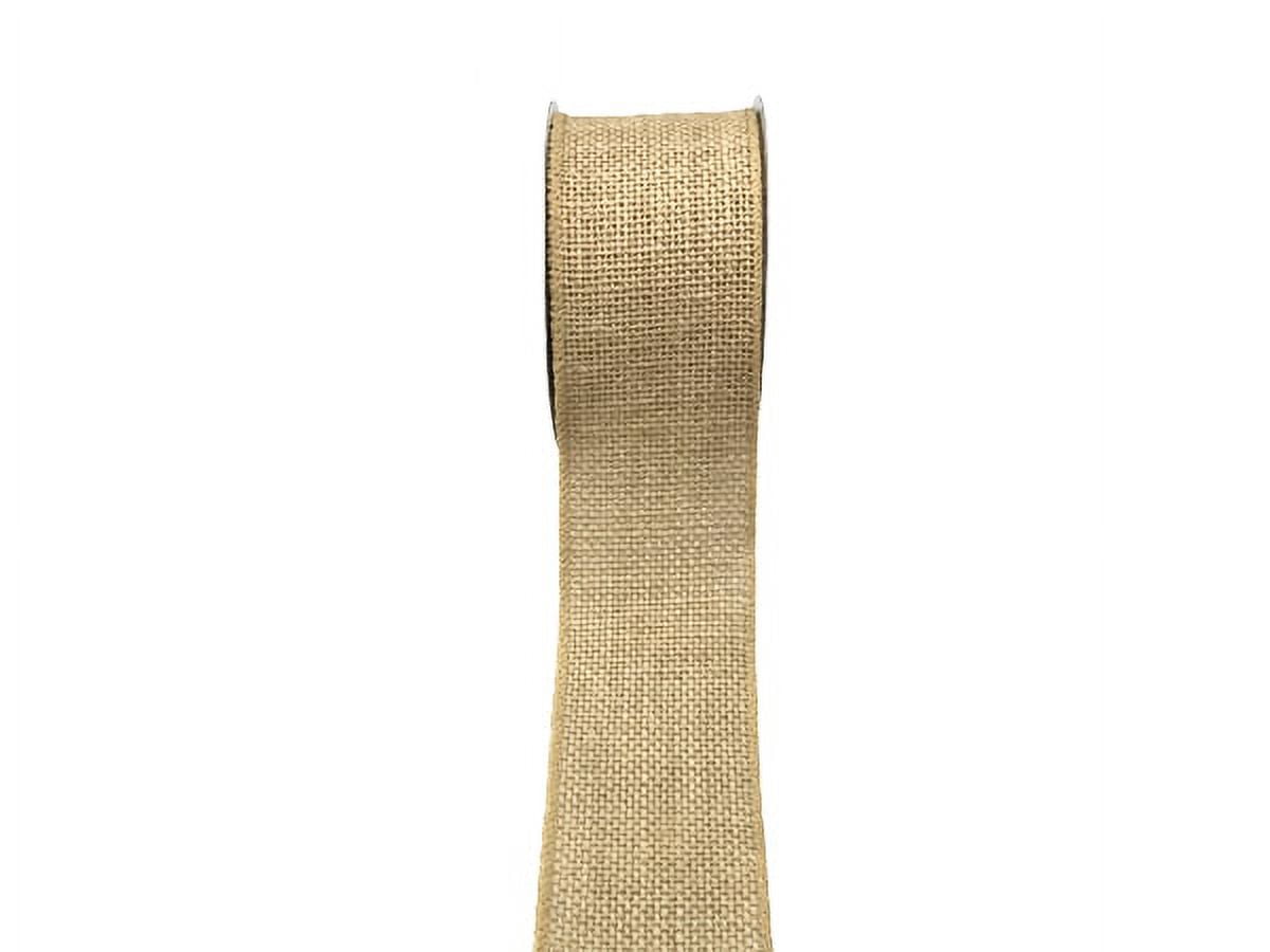 (2 pack) Mainstays 2.5"X15' Wired Natural Fine Weave Burlap Ribbon , 1 Each