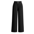 thumbnail image 4 of Guluxicc Womens High Waisted Wide Leg Pants Button Front Casual Trousers with Pockets Solid Color Pants for Work Casual and Business, 4 of 6