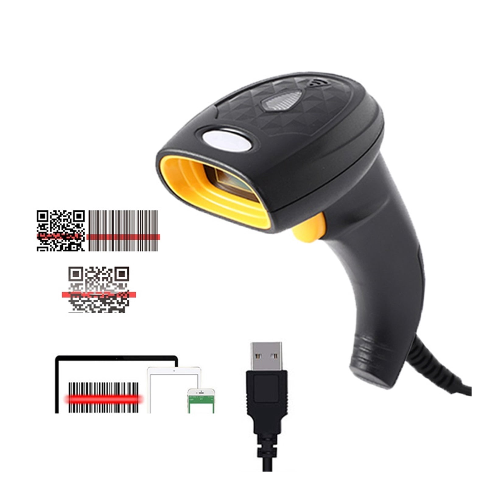 2D Barcode Scanner Handheld Barcode Scanner 1D/2D QR Bar Code Reader Receipt Portable USB Wired For Inventory POS Terminal ,Easy to Operate