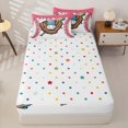 thumbnail image 4 of Homewish Baseball Ice Cream Zipper Full Size Comforter Sets with Fitted Sheet and 2 Pillowcases,Kids Sports Zipper Bedding Set,Pink,Colorful Polka Dots Reversible,4 Pieces, 4 of 7