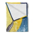 thumbnail image 2 of Whale Soft Flannel Fleece Blanket, Whales Tail in Ocean on Full Moon Diving in Water Swimmer Marine Animal Print, Cozy Plush for Indoor and Outdoor Use, 50" x 70", Yellow Grey Blue, by Ambesonne, 2 of 5