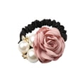 thumbnail image 2 of 4Pcs Korean Fashion Pearl Hair Rope Rose Flower Hair band Rhinestone Hair Ties Rubber Band Hair Jewelry, 2 of 7
