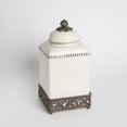 thumbnail image 3 of GG Collection Ceramic Canister with Metal Base - Cream, 3 of 4