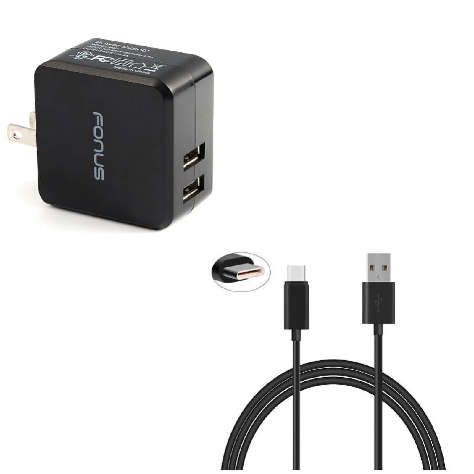 Cord Charger 6ft USB Cable w 2-Port USB 17W Home Charger A6A for Samsung Galaxy Tab S5e 10.5 S4 10.5 Note 10 Plus A 10.1 (2019) Fold A20 A10e - Sony Xperia 5 10 Plus 1 - Xiaomi Redmi Note 7