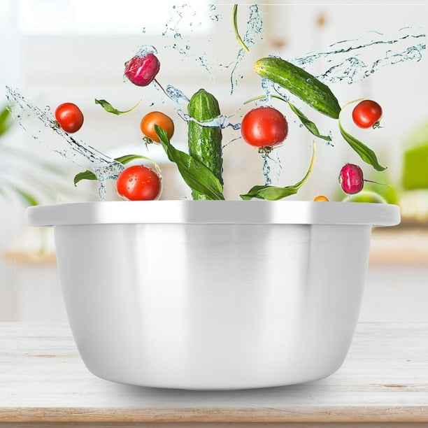 Tazón Para Mezclar De Acero Inoxidable, Recipiente Multiusos Para Servir Ensalada De Cocina, Recipiente Para Batir Huevos, Lavar Frutas Con Resistencia A Altas Temperaturas Y