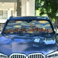 thumbnail image 4 of Qxltty City Night View Car Windshield Sunshades Foldable UV Rays Sun Visor Protector Keep Your Vehicle Cool 55×27.6in, 4 of 8