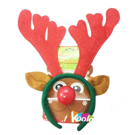Christmas Deer Reindeer Antlers Horn Headband Fantasy Costume W/Nose