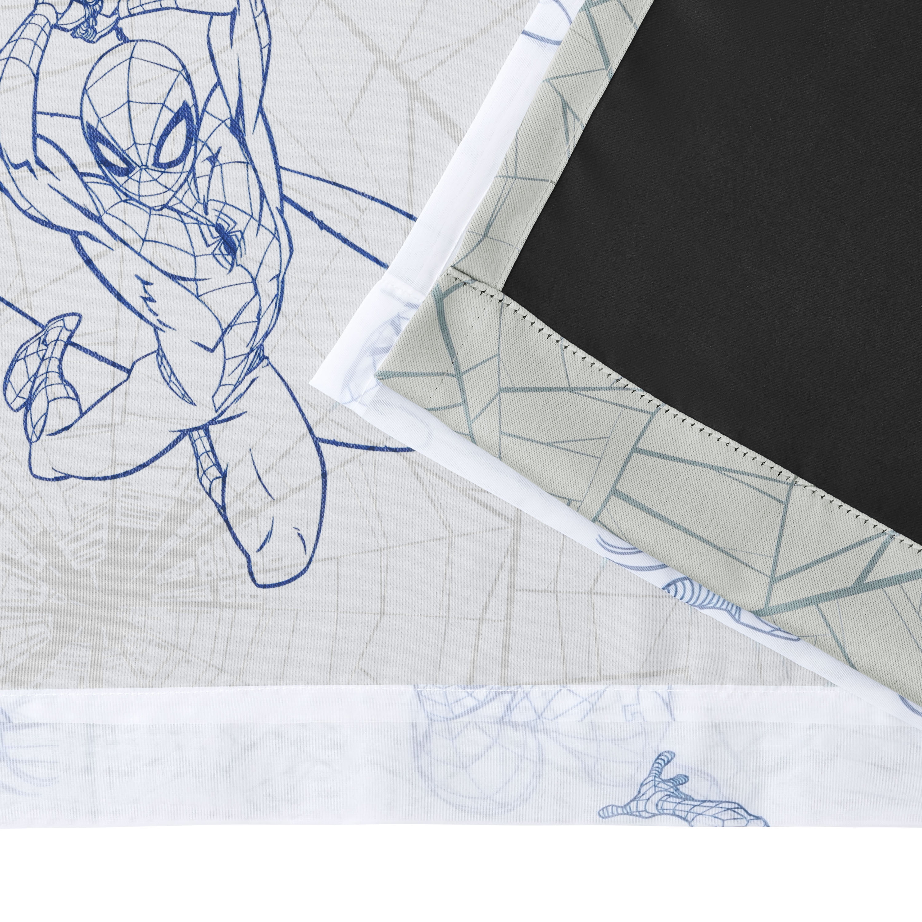 Spider-Man Storytelling Sheer and Blackout Kids Drape, 38" x 63", Grey, Marvel