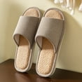 thumbnail image 2 of Zhanying Pantoufles à Semelle Rigide pour Femmes, Pantoufles Légères en Lin pour Femmes, Chaussures d'Intérieur Douillettes avec Conception Respirante et Confortable, 2 of 4