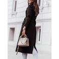 thumbnail image 3 of Alvivi Fall Winter Coats for Women Classic Trench Coat Ladies Elegant Long Jacket Black L, 3 of 4