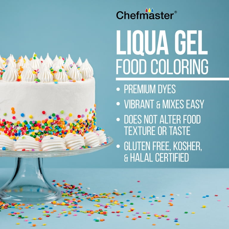 US Cake Supply by Chefmaster, 12 colorantes para alimentos Set de  colorantes para pasteles, pasta en gel líquido - Los 12 colores más  populares en