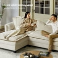 thumbnail image 3 of 142" Oversized 6-Seater Sectional Modular Sofa Couch with Storage and Dual-Layer Cushions Beige, 3 of 10