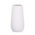 thumbnail image 2 of D'vine Dev 10 Inch Modern White Ceramic Vase, Oval-Shaped, Textured Flower Vase with Design Box Packaged, VS-TW-10T, 2 of 4