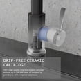 thumbnail image 4 of Kitchen Faucets, Matte Black Kitchen Faucet with Pull-Down Sprayer, Stainless Steel Sink Faucet for Farmhouse, RV, and Bar, Pull Out Kitchen Faucet with Deck Plate and 1/2'' Adapters, 4 of 11