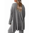 thumbnail image 2 of Conjuntos de Dos Piezas para Mujer, Camisetas de Larga A Juego, Pantalones Anchos y Chándales, Ropa de Otoño. Gris XL, 2 of 10