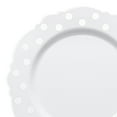thumbnail image 6 of Smarty 10.25" White with Silver Dots Round Blossom Disposable Plastic Dinner Plates 120ct, 6 of 7