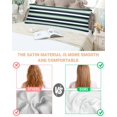 thumbnail image 3 of Green Navy Blue Striped Pillow Cases Body Size, Smooth Satin Pillowcase for Hair and Skin, Chic Abstract Lines Geometric Decorative Cooling Bed Pillow Covers with Zipper, 20x54 Inches, 3 of 5