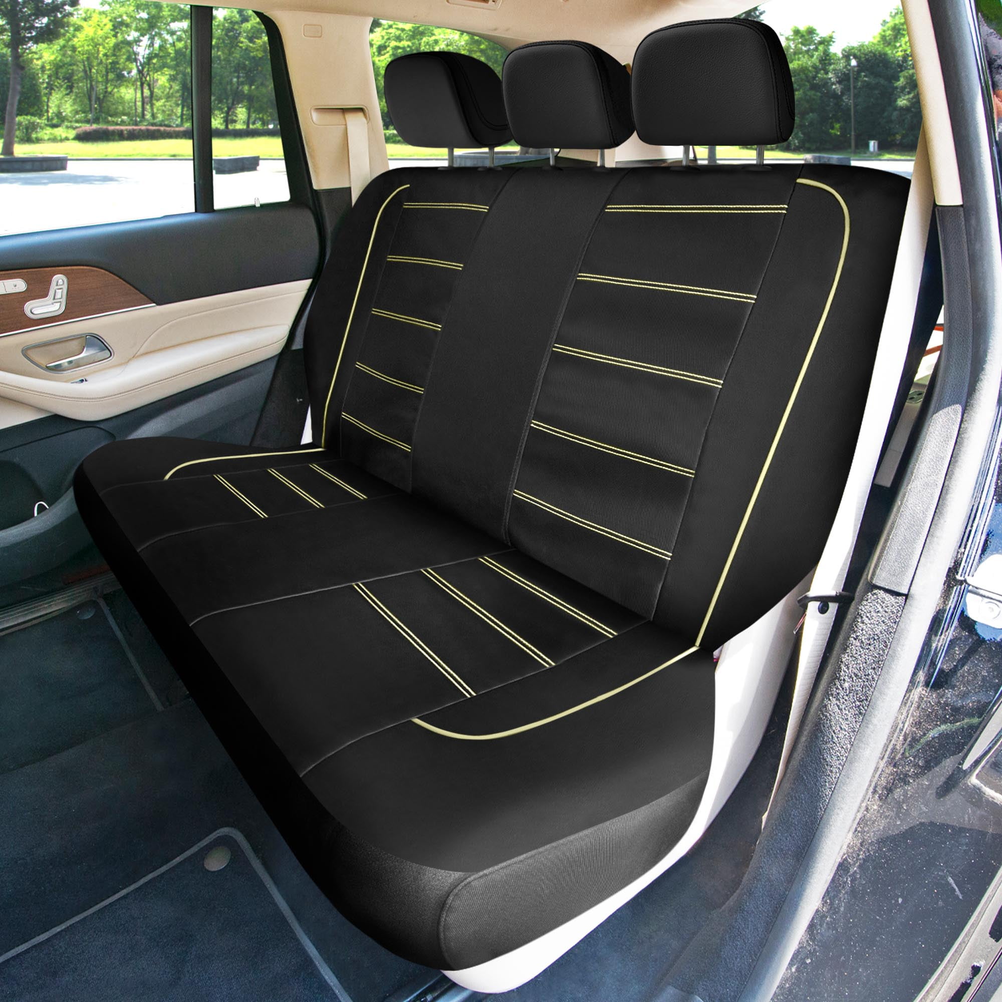 Universal Fit Car Seat Cover – Full Set of Automotive Car Seat Covers, Premier Leatherette Seat Covers, Water-resistant Seat Protector for Cars, Trucks, SUVs and Vans