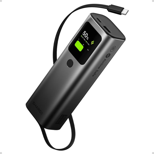 Power Bank Sharge Retráctil 165W 20000mAh con Cable Integrado