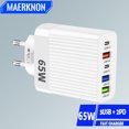thumbnail image 2 of 65W Type C USB Quick Charger 3.0 Mobile Phone Adapter Fast Charging For iPhone Xiaomi Samsung Huawei Portable Wall Charger Black US, 2 of 6
