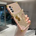 thumbnail image 4 of Kickstand Case for Samsung Galaxy S25 Plus, Foldable Butterfly Stand Bling Diamond Mirror Back Golden Plated Shockproof Enhansed Protection Cute Cover for Woman Girl for S25 Plus 6.7", Black, 4 of 10