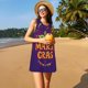 thumbnail image 3 of Easygdp Mardi Gras2 para Vestido Transpirable de Mujer, Vestido Suelto de Manga Corta con Pliegues y Bolsillos para el Verano, 3 of 7