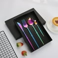thumbnail image 3 of Todaioua 4Pcs Dinnerware Set Stainless Steel, Flatware Set, Kitchen Silverware Cutlery Tableware Anti-rust Utensil Set, Steak Knife Set (Rainbow), 3 of 6