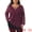 Purple Red, variant on Women's Plus Lace Blouse Cross V Neck Sheer Double Layers Long Sleeve Shirt Tops 4X Royal Blue
