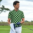 thumbnail image 4 of Daiia Green Argyle Plaid Pattern Men’s Polo Shirts,Solid Deck Shirt,Classic Fit, Breathable Cotton Polo for Casual and Sport Wear-3X-Large, 4 of 7