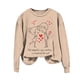 thumbnail image 1 of Gibobby Sudadera Mujer Moda Camiseta estampada de talla grande con estampado del día de San Valentín para mujer Top informal de manga larga (Caqui, M), 1 of 4